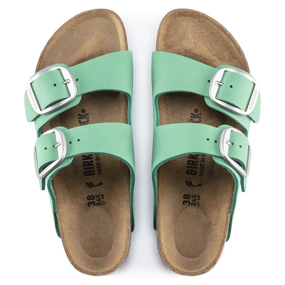Arizona Big Buckle Leather Birkenstocks. Green. Size 39 - Picture 8 of 9